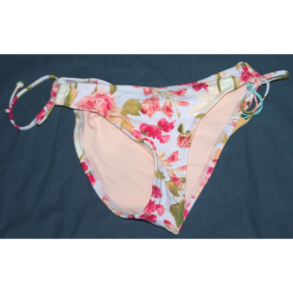 Kona Sol Hawaiian Tropical Floral Side Tie Hipster Bikini Bottom XS (0-2)